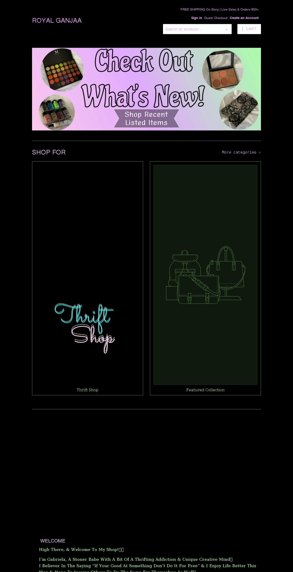 royalganjaa.com shopify website screenshot