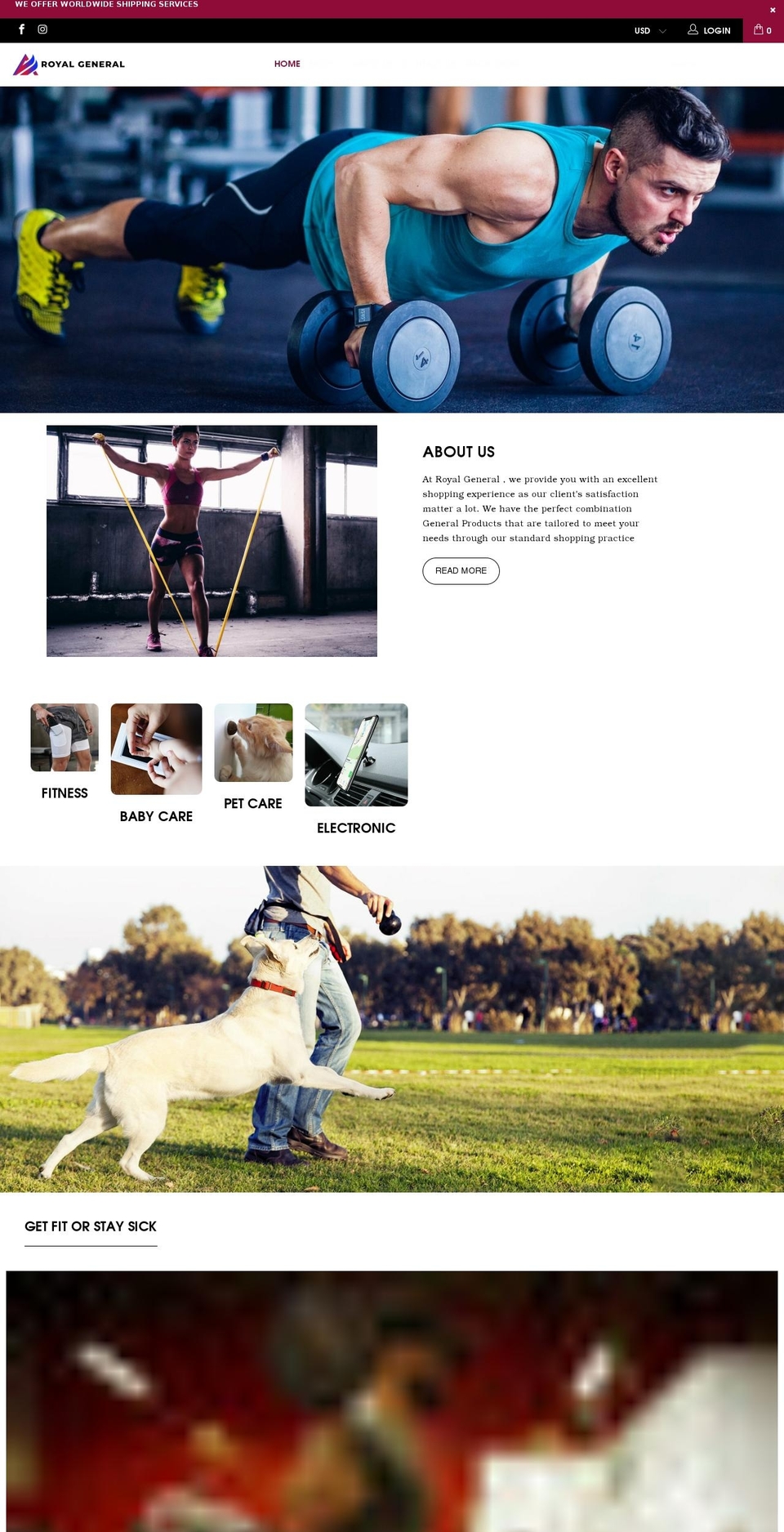 royalgeneralshop.com shopify website screenshot