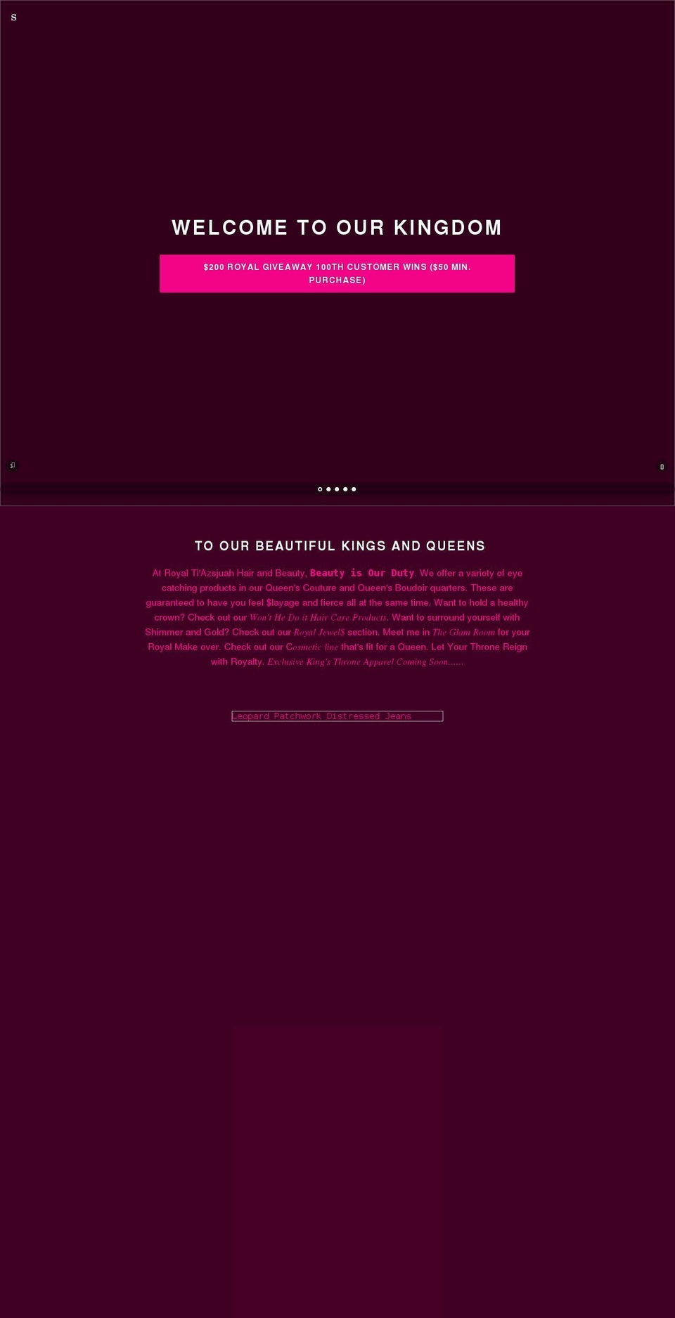 royalhairandbeauty.com shopify website screenshot