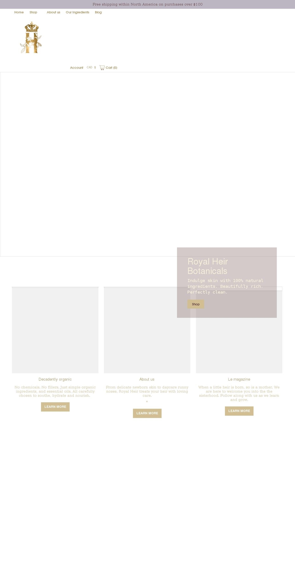 royalhskincare.com shopify website screenshot