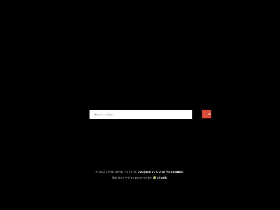 royalinfinityapparel.com — Shopify storefront screenshot
