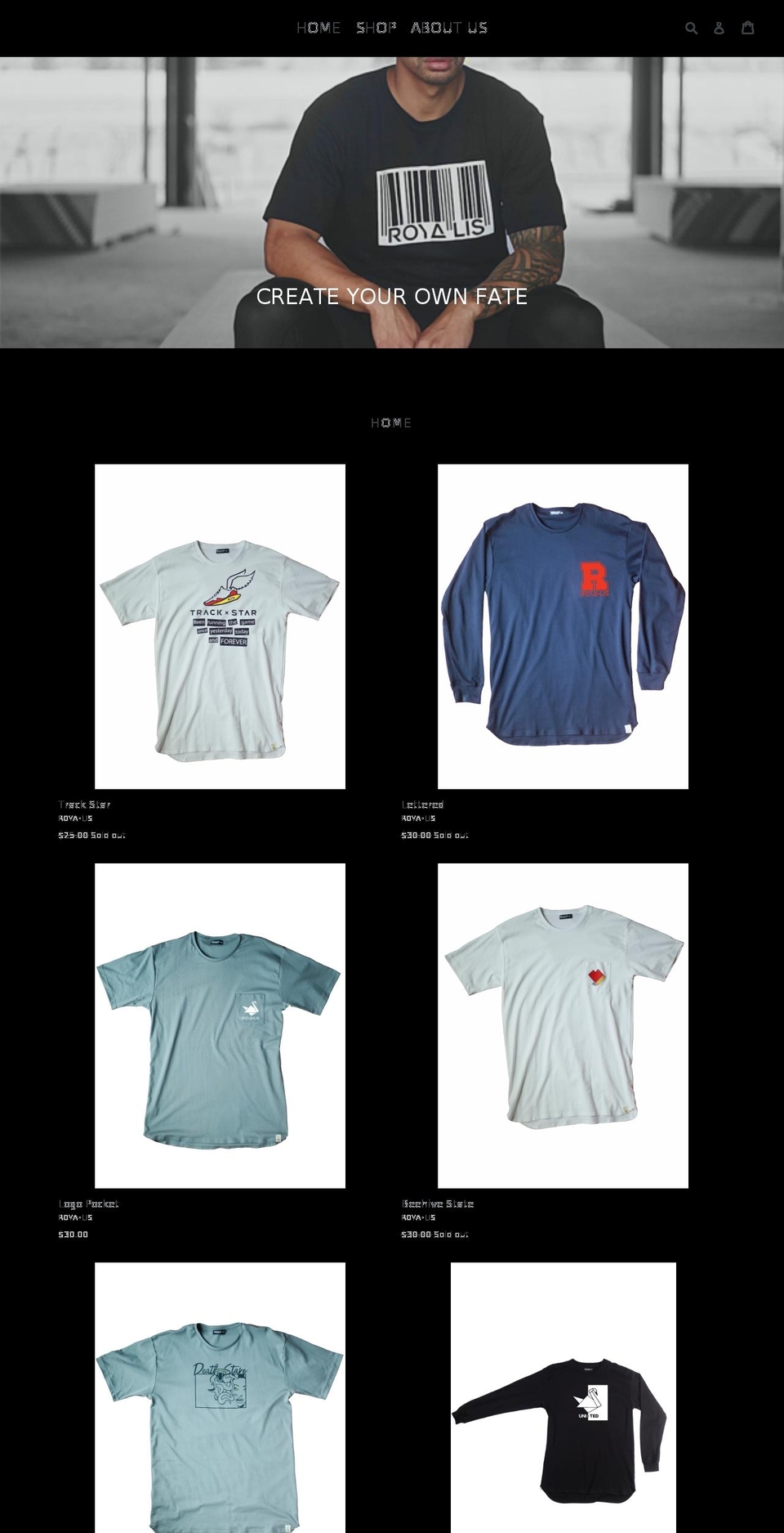 royalisclothing.com — Shopify storefront screenshot
