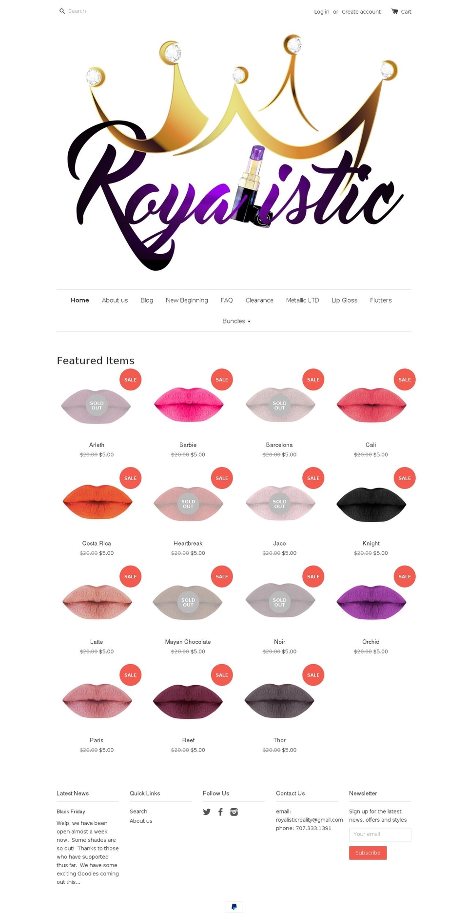 royalisticreality.com — Shopify storefront screenshot