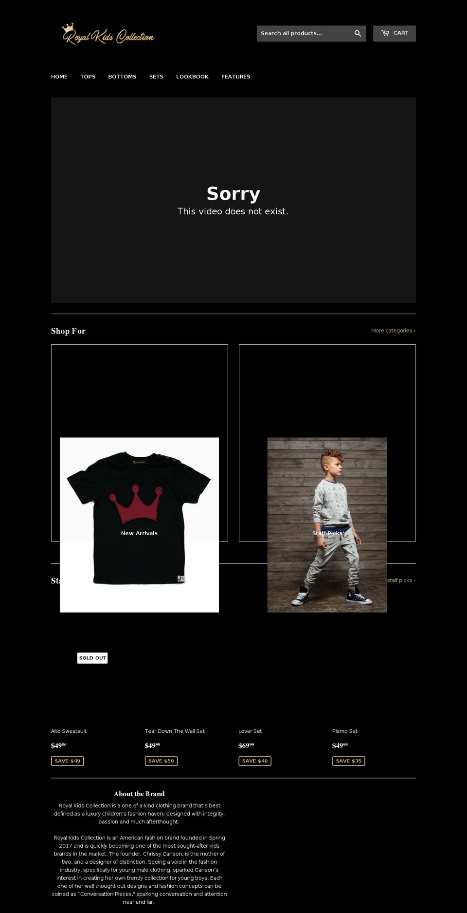 royalkidscollection.com — Shopify storefront screenshot