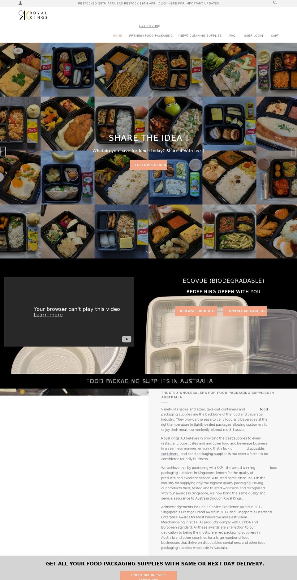 royalkings.net.au shopify website screenshot