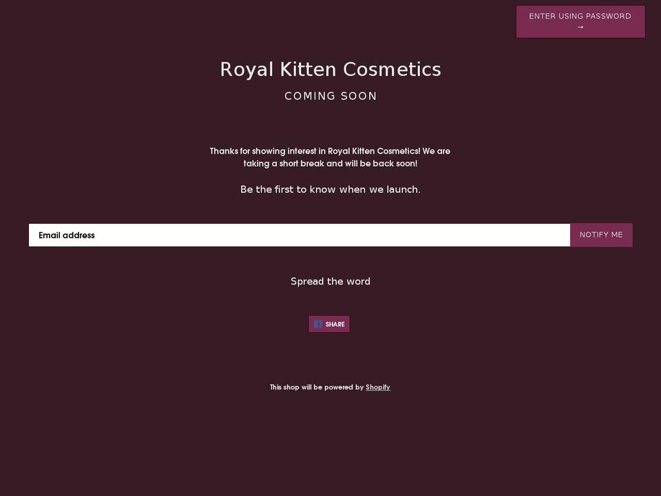 royalkittencosmetics.com — Shopify storefront screenshot