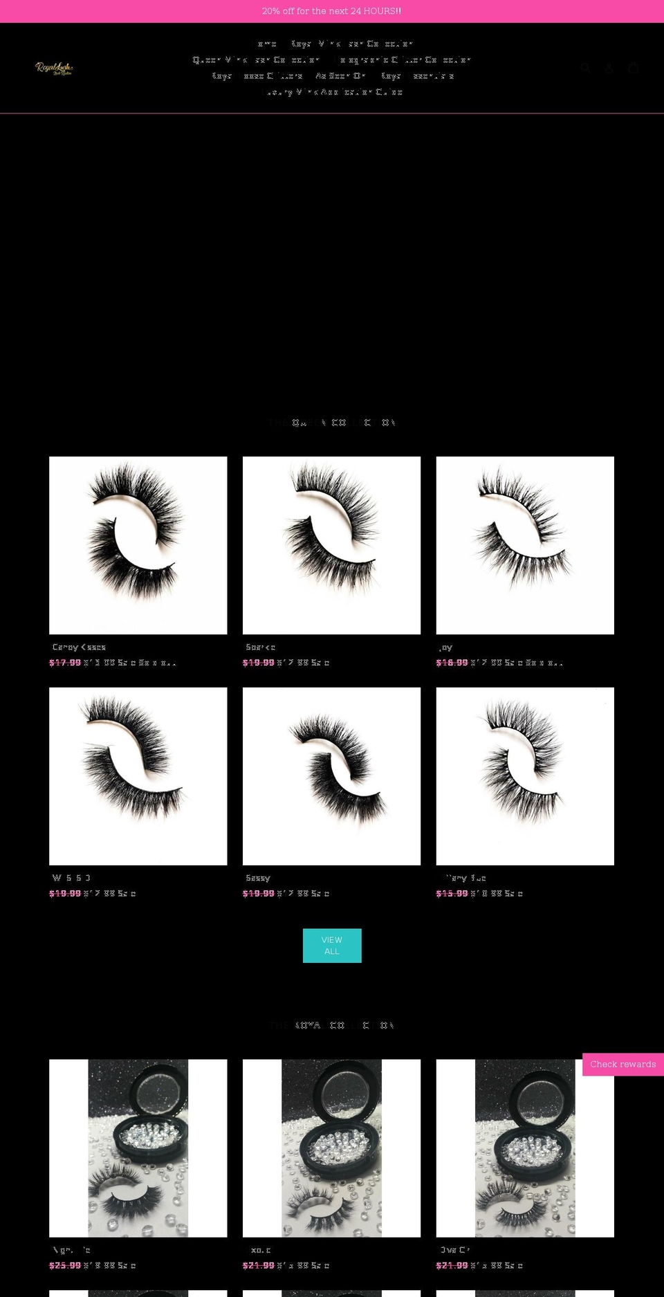 royallushlashes.com — Shopify storefront screenshot