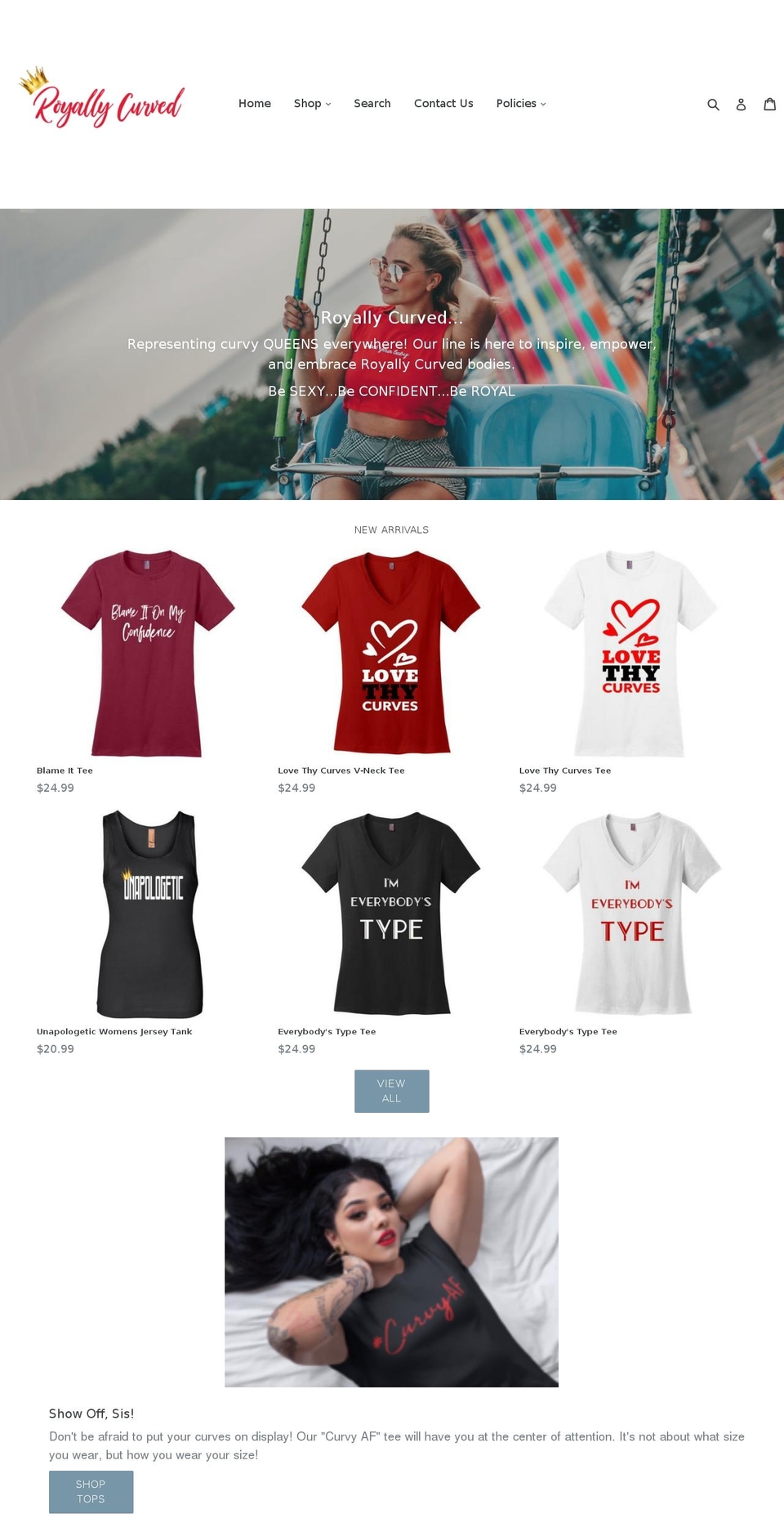 royallycurved.com — Shopify storefront screenshot