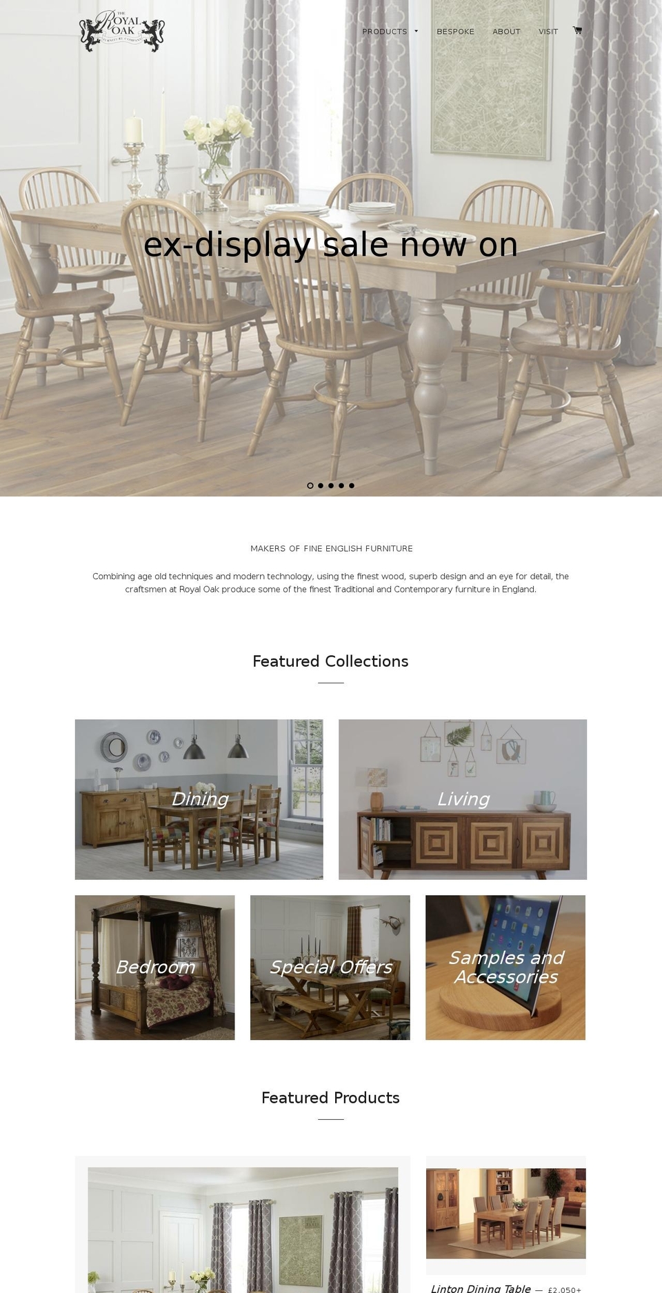 royaloakfurniture.com shopify website screenshot