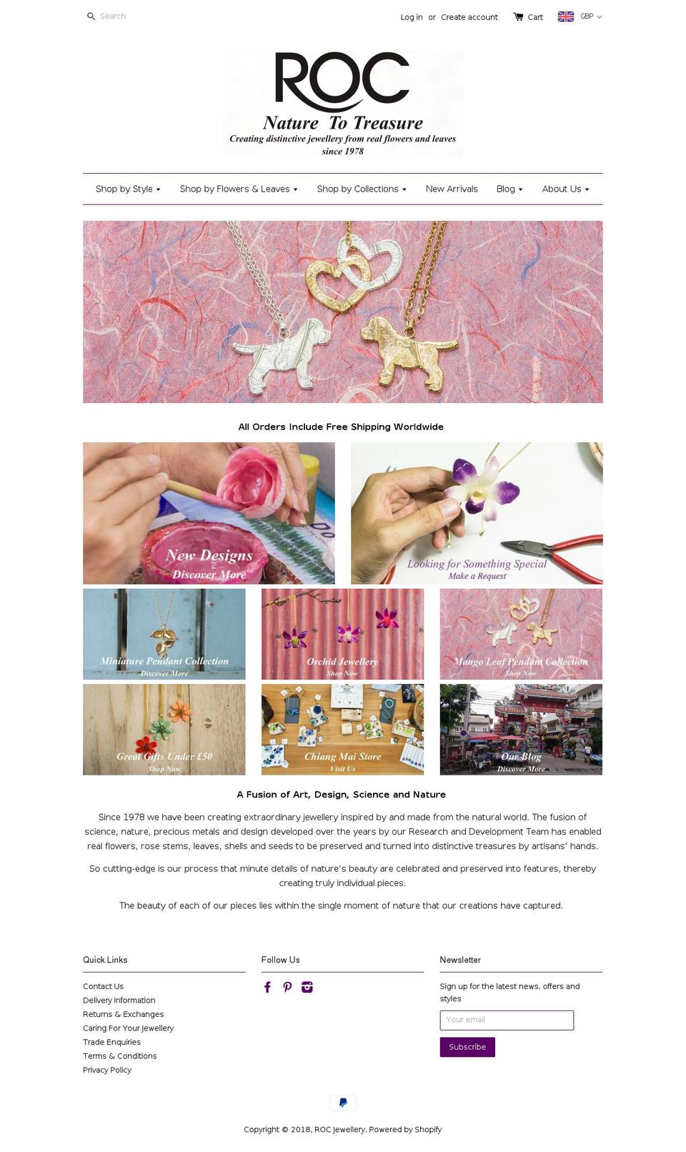 royalorchidcollection.com — Shopify storefront screenshot