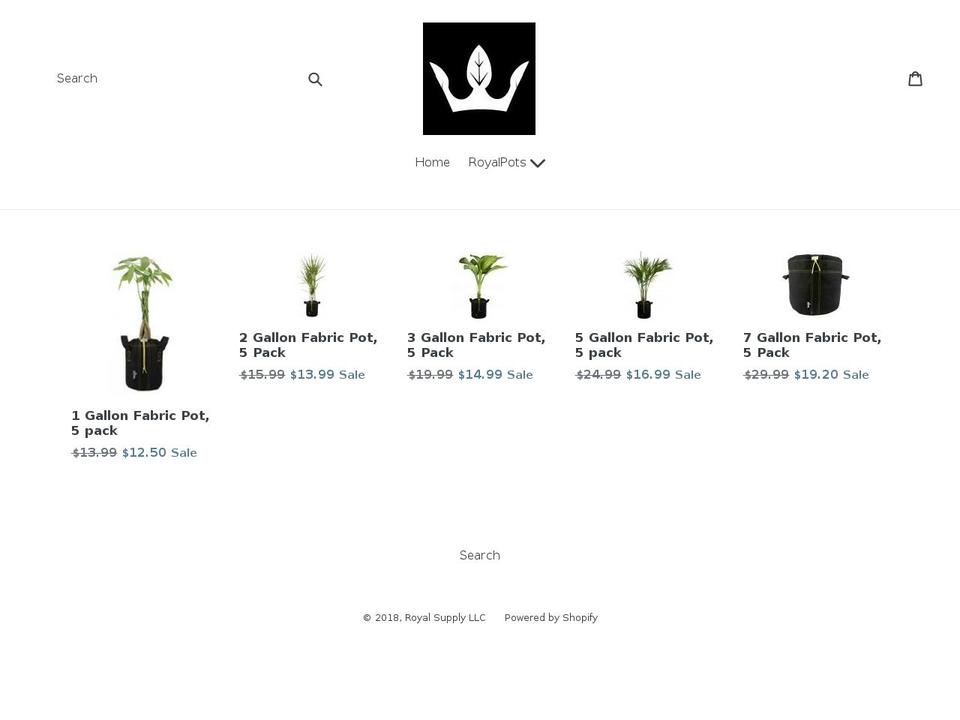 royalpots.com — Shopify storefront screenshot