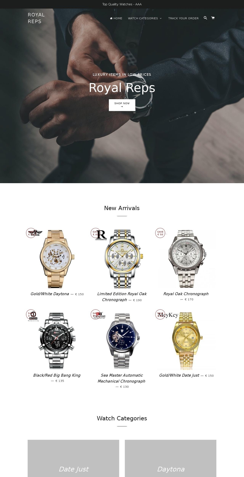 royalreps.com — Shopify storefront screenshot