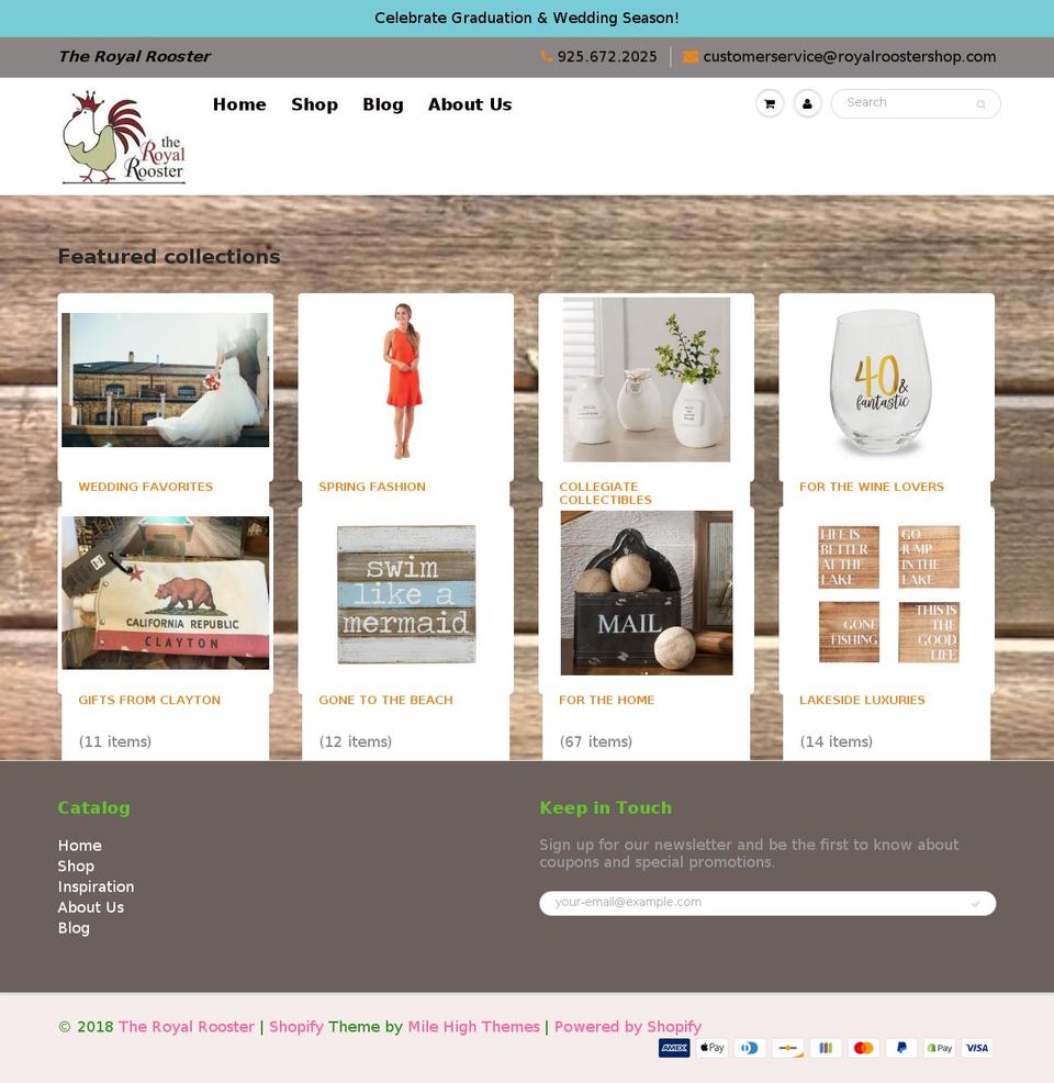 royalroostershop.com — Shopify storefront screenshot