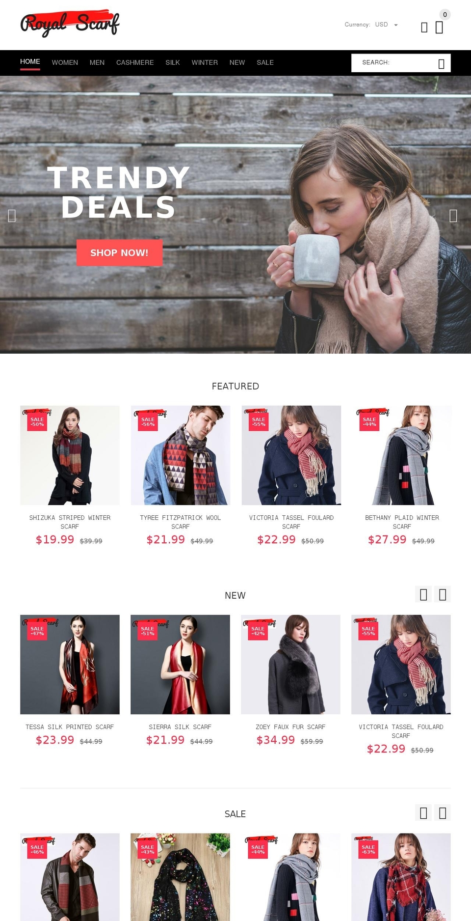 royalscarf.com — Shopify storefront screenshot