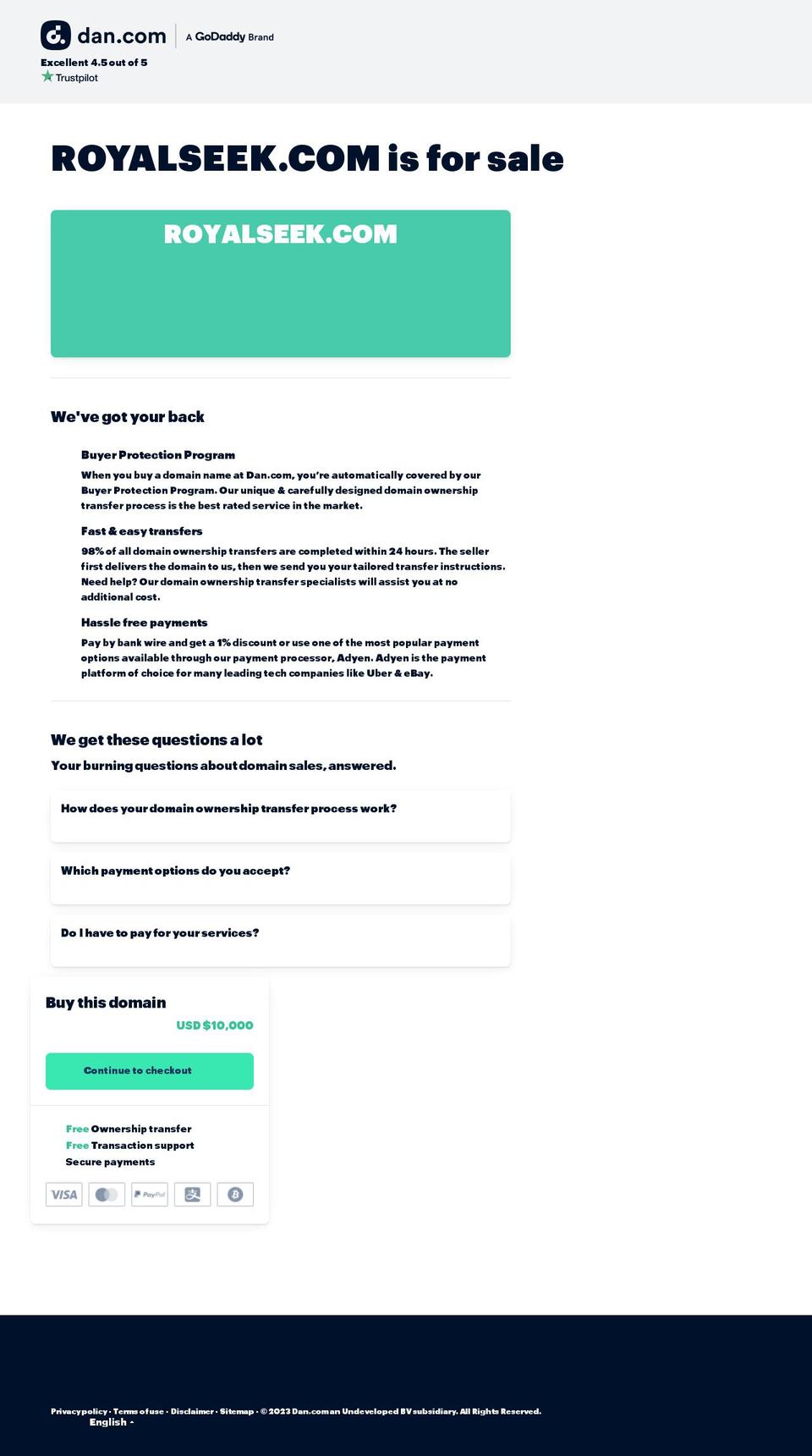royalseek.com — Shopify storefront screenshot