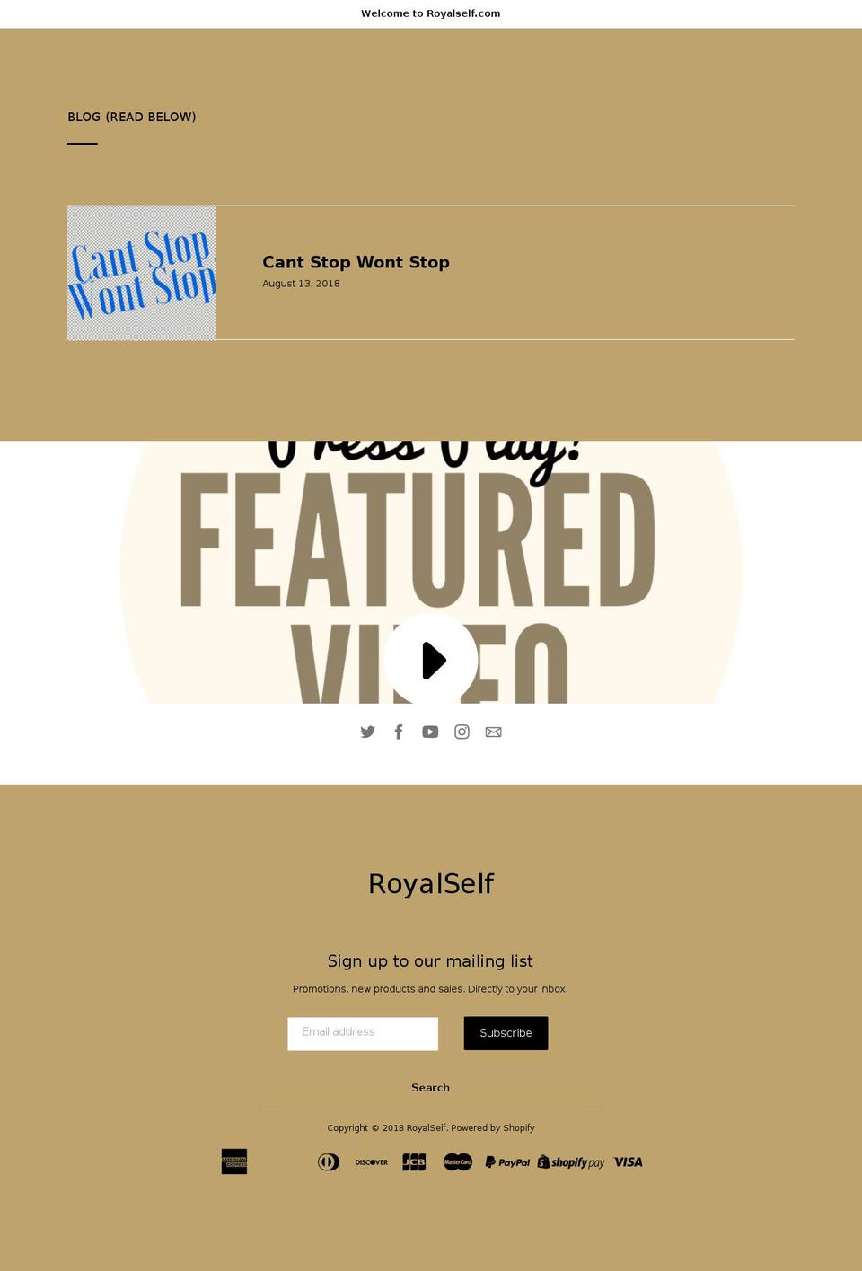 royalself.com shopify website screenshot