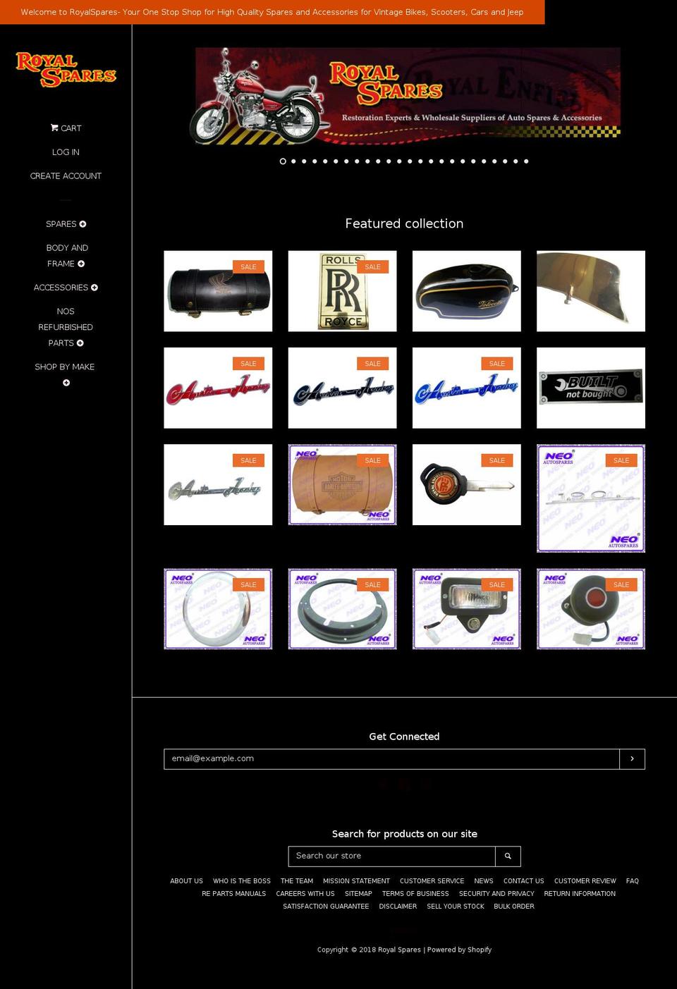 royalspares.com shopify website screenshot