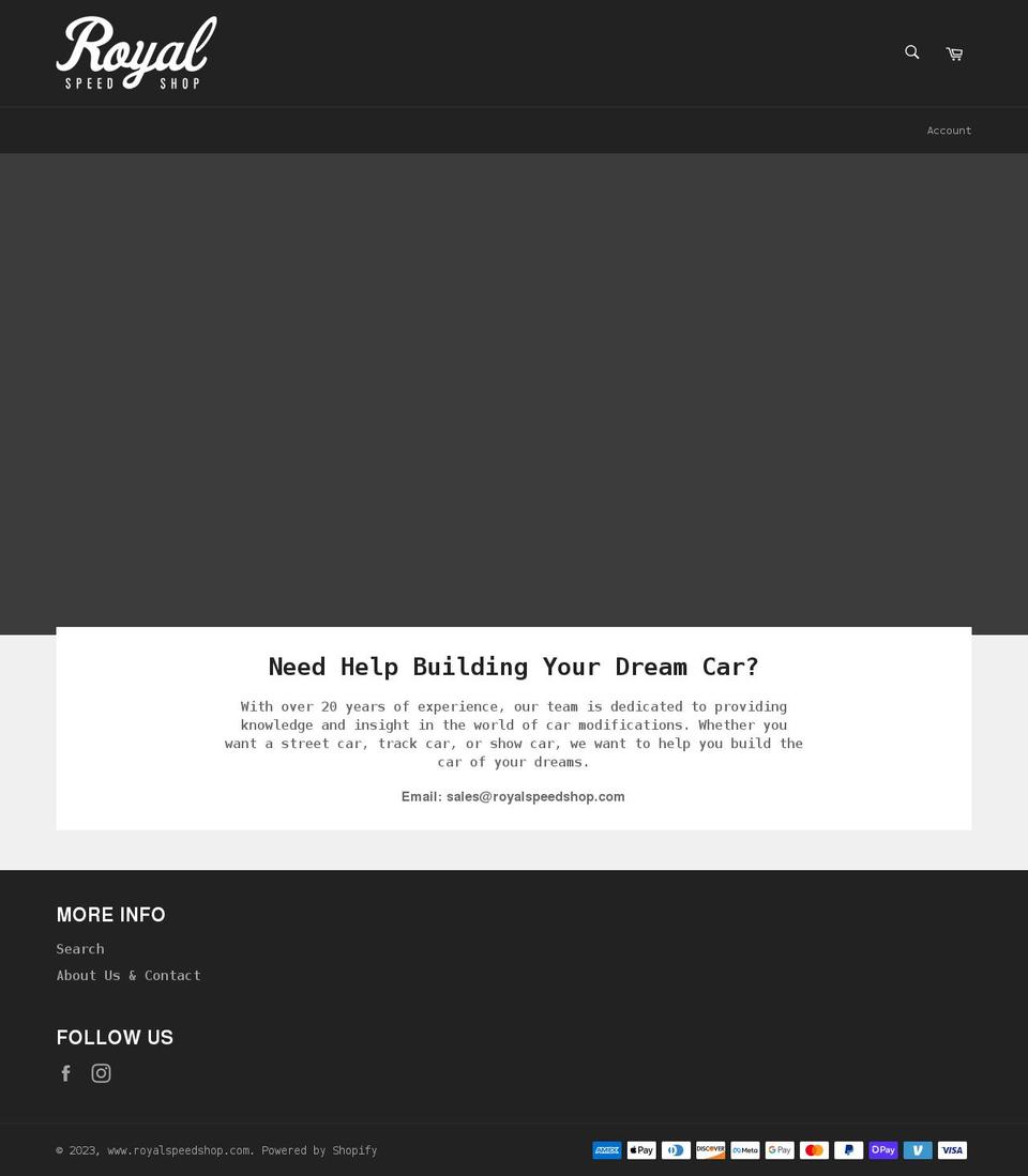 royalspeedshop.com shopify website screenshot