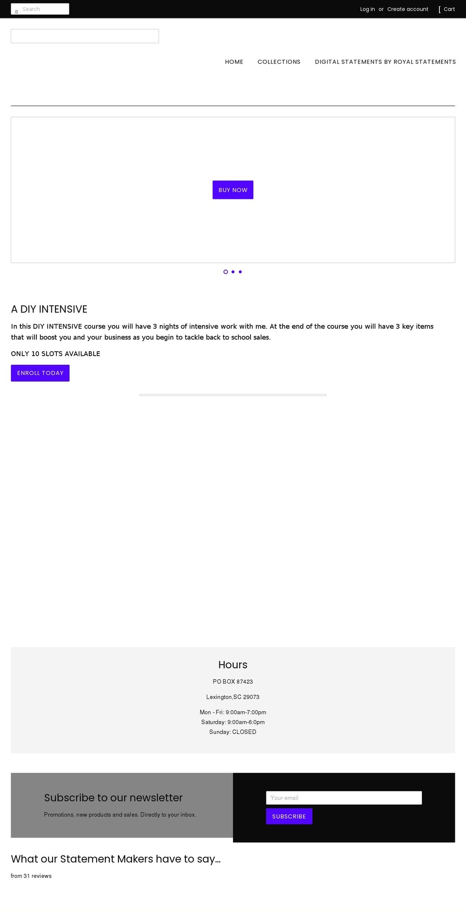 royalstatements.com shopify website screenshot