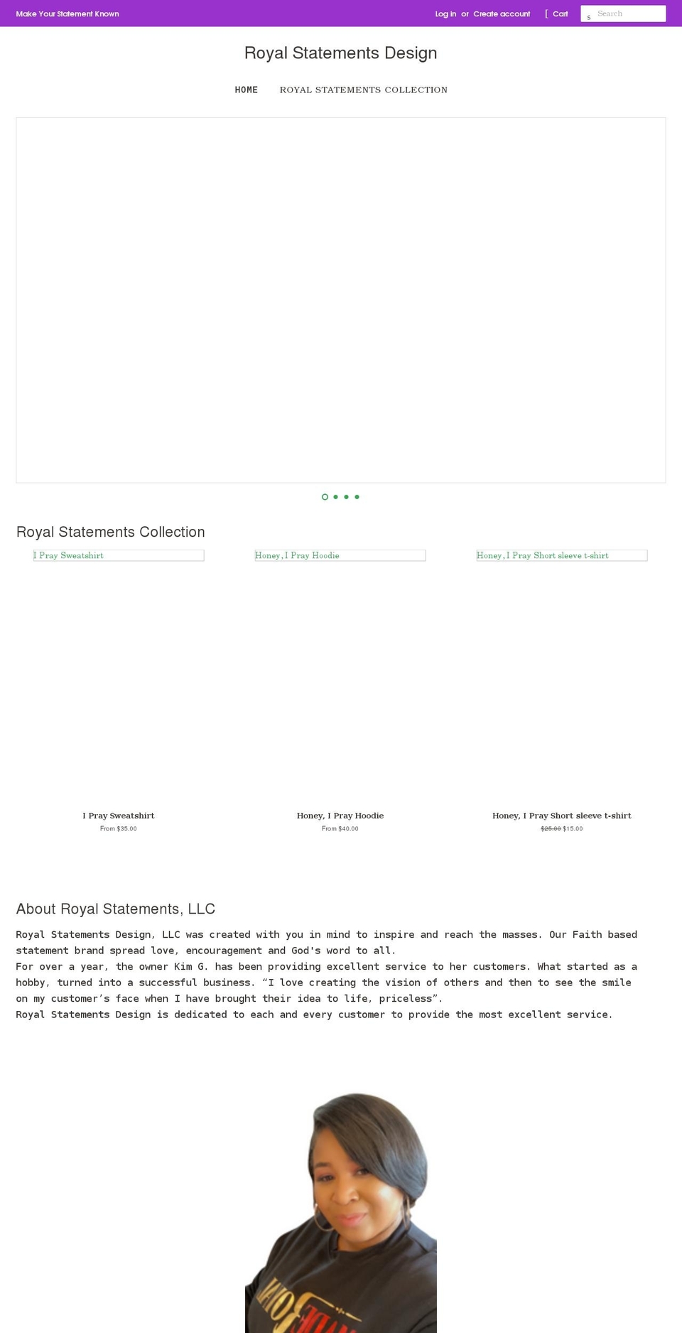 royalstatementsdesign.com shopify website screenshot