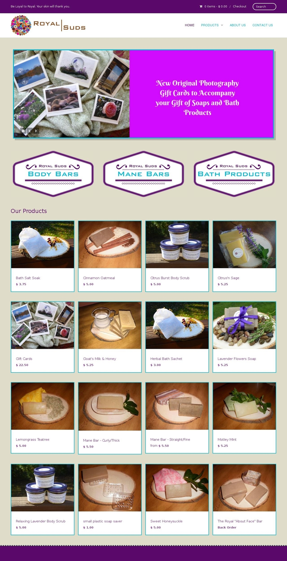 royalsudssoaps.com shopify website screenshot