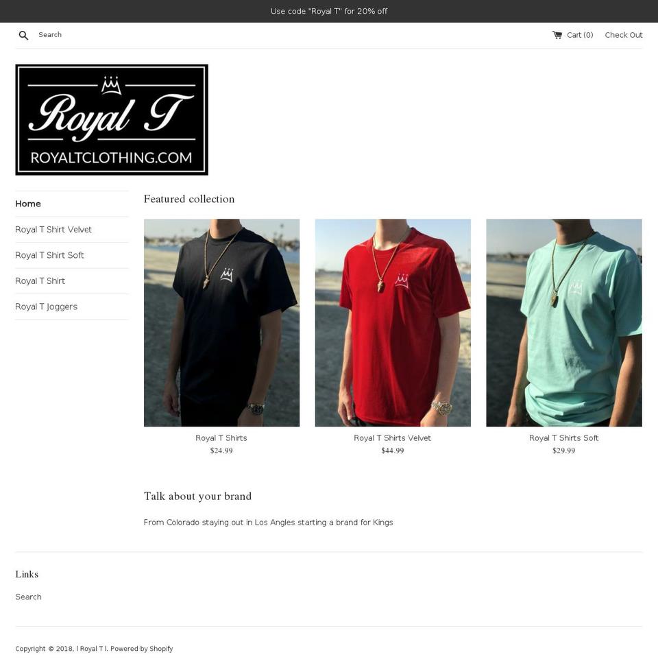 royaltclothing.com — Shopify storefront screenshot
