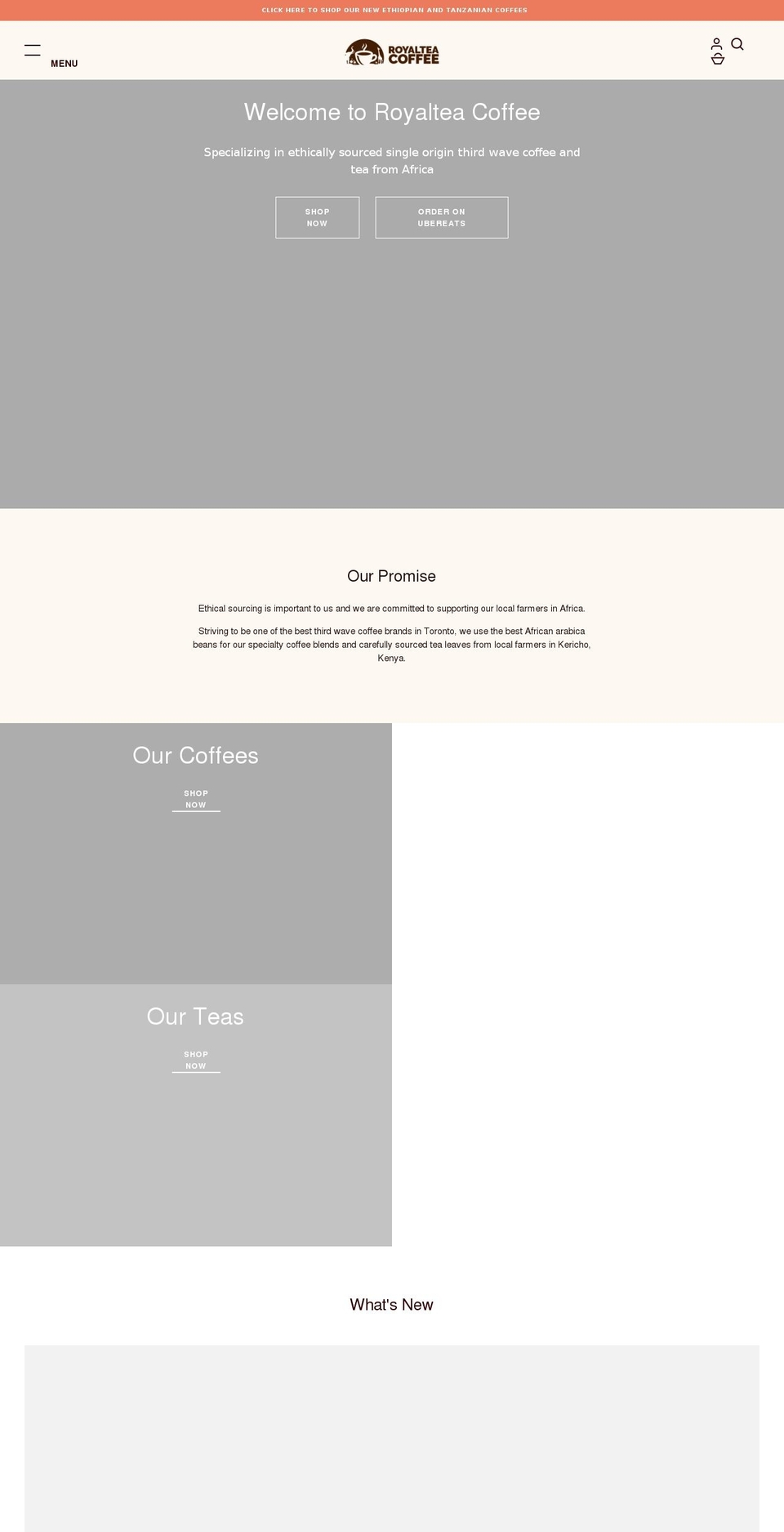 royalteacoffee.ca shopify website screenshot