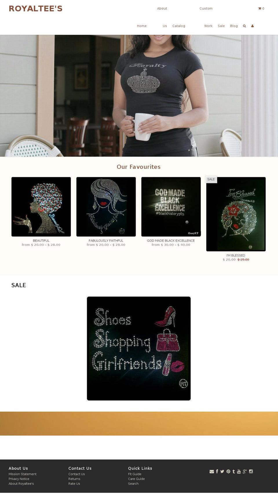 royaltees1.com shopify website screenshot