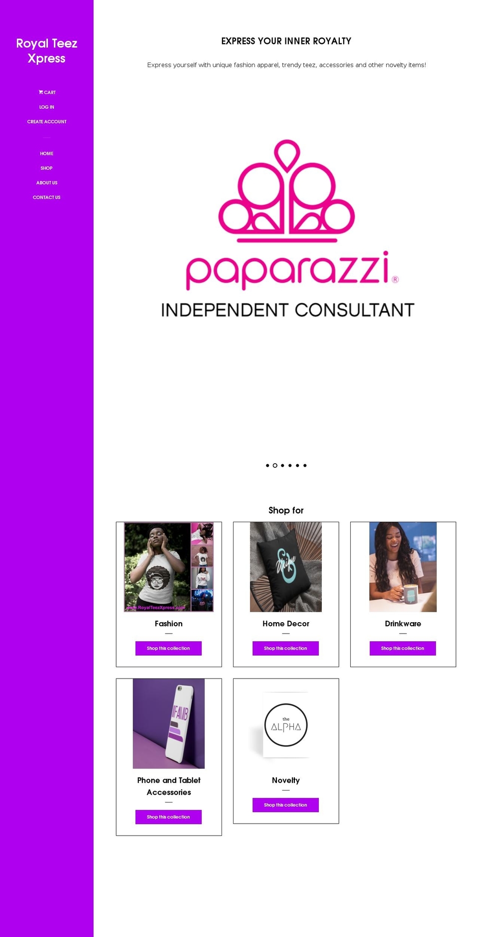 royalteezxpress.com — Shopify storefront screenshot