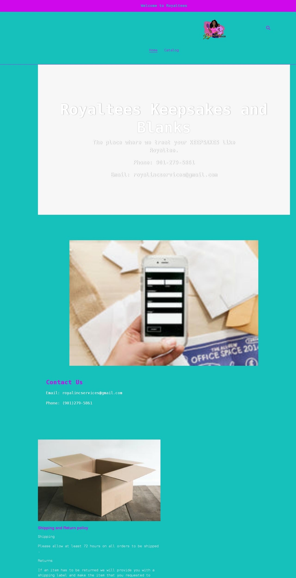 royaltess.com shopify website screenshot