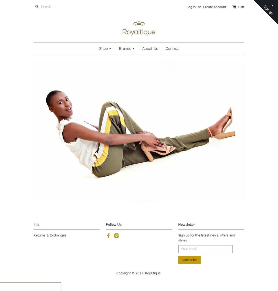 royaltique.com shopify website screenshot