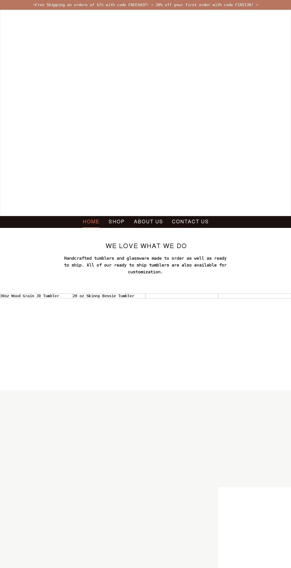 royaltumblers.com shopify website screenshot