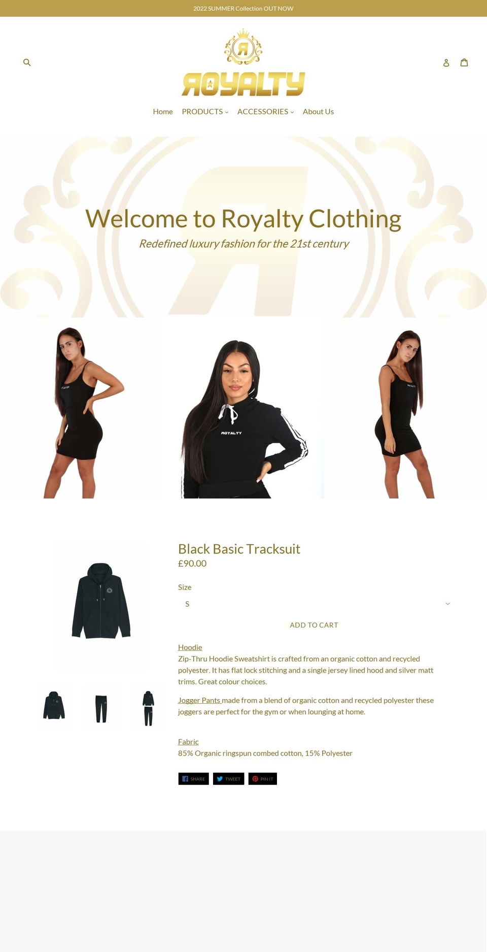 royalty-clothing.co.uk shopify website screenshot