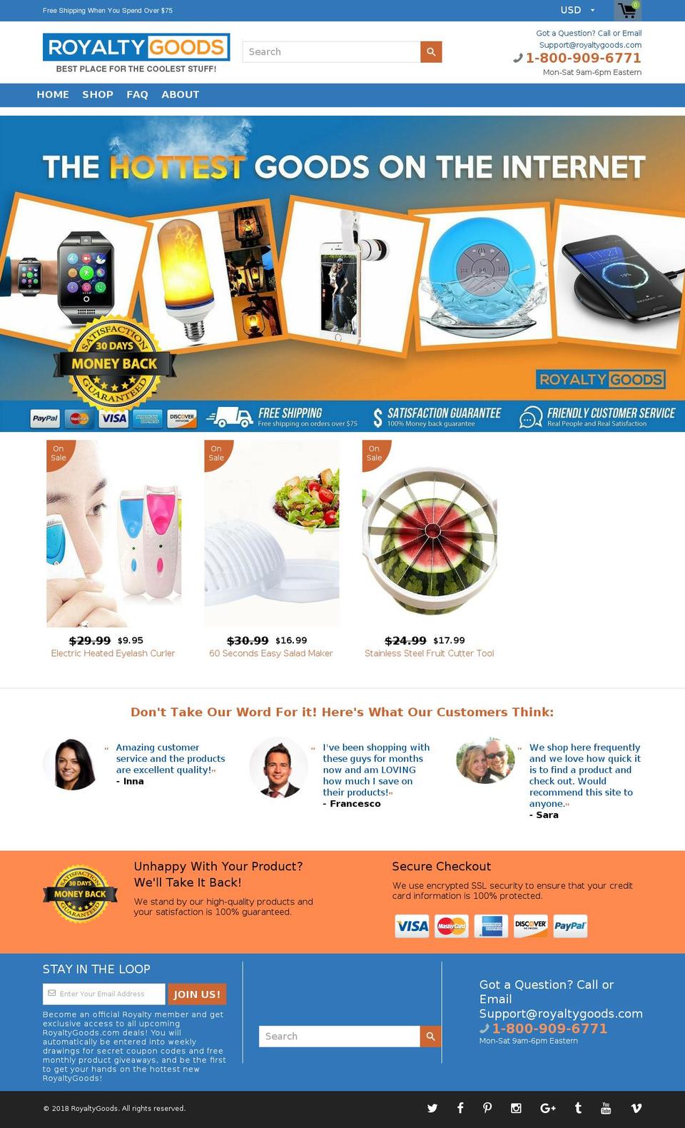 royaltygoods.com — Shopify storefront screenshot
