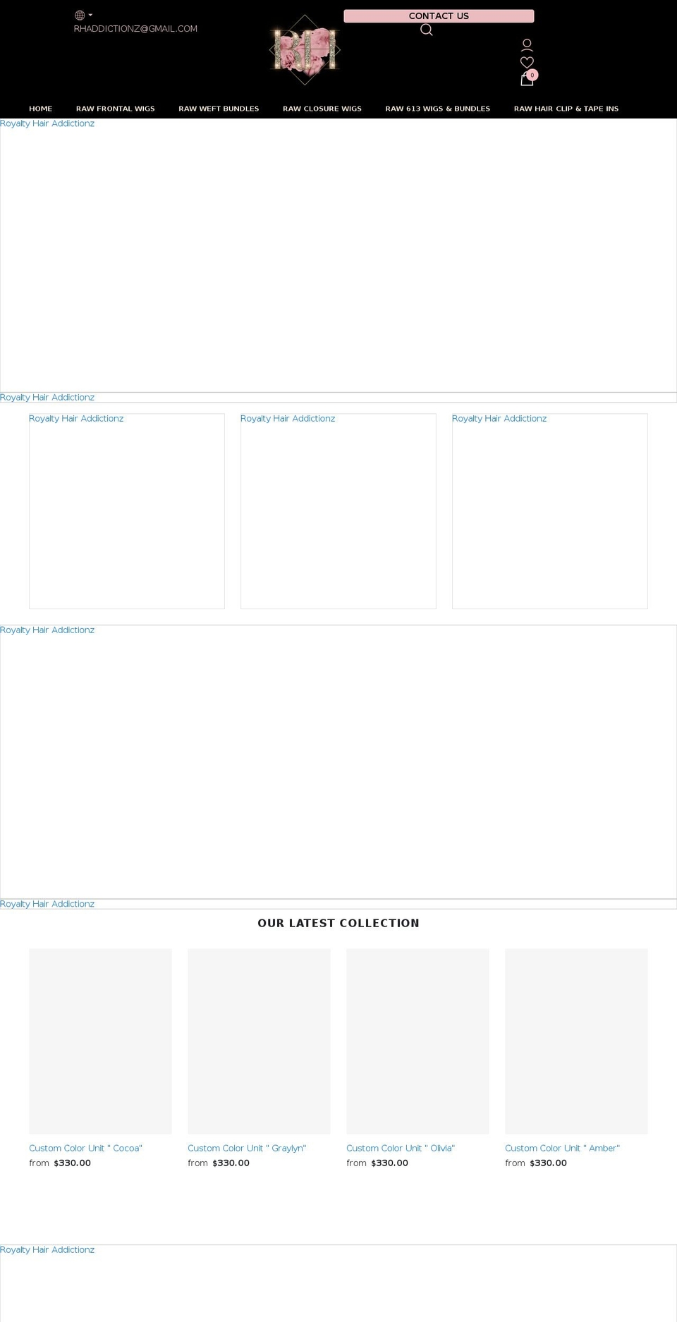 royaltyhairaddictionz.com shopify website screenshot