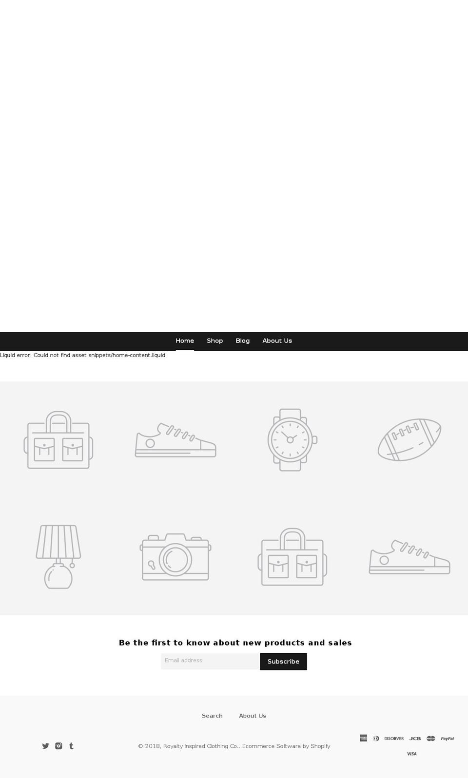 royaltyinspired.com — Shopify storefront screenshot