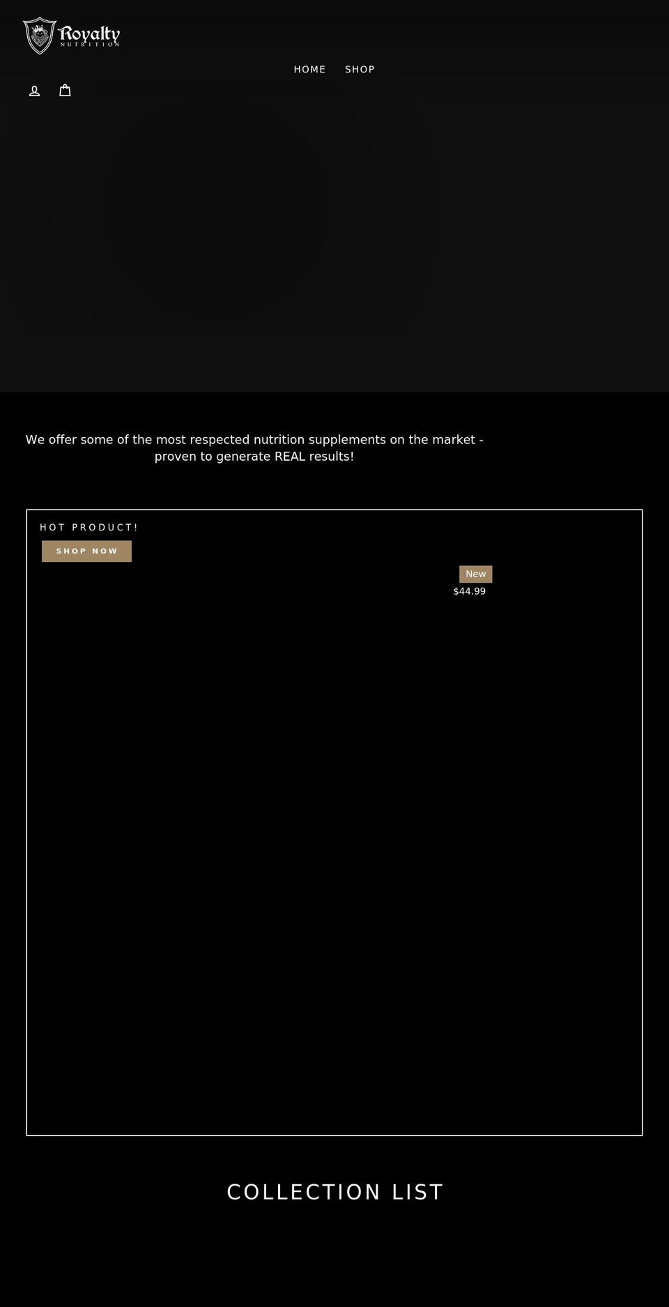 royaltynutrition.com shopify website screenshot