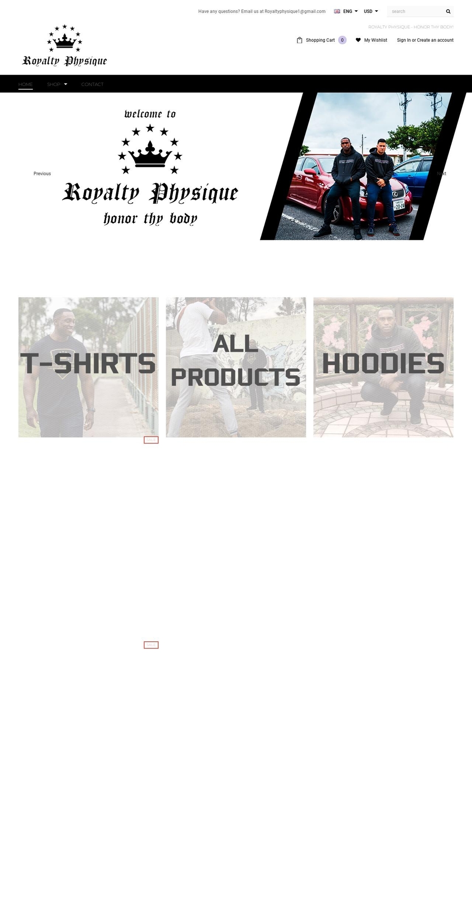 royaltyphysique.com shopify website screenshot