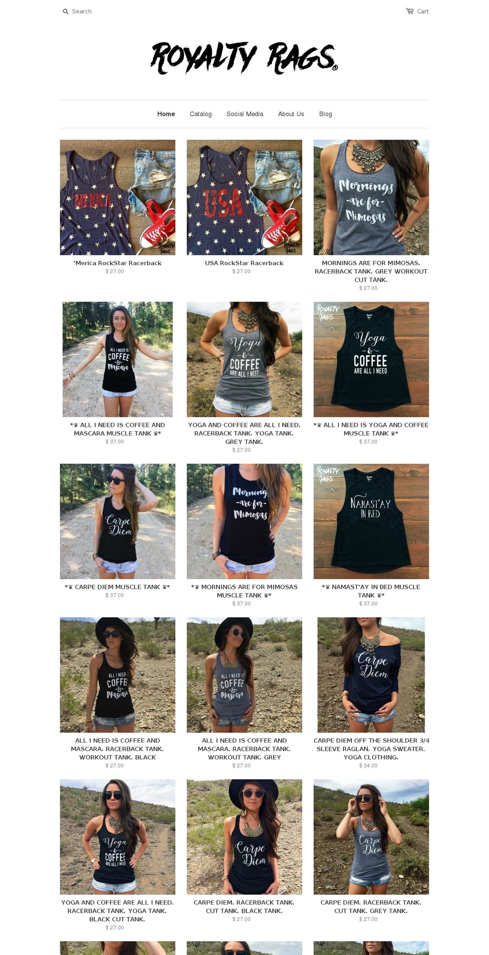 royaltyragsclothing.com shopify website screenshot