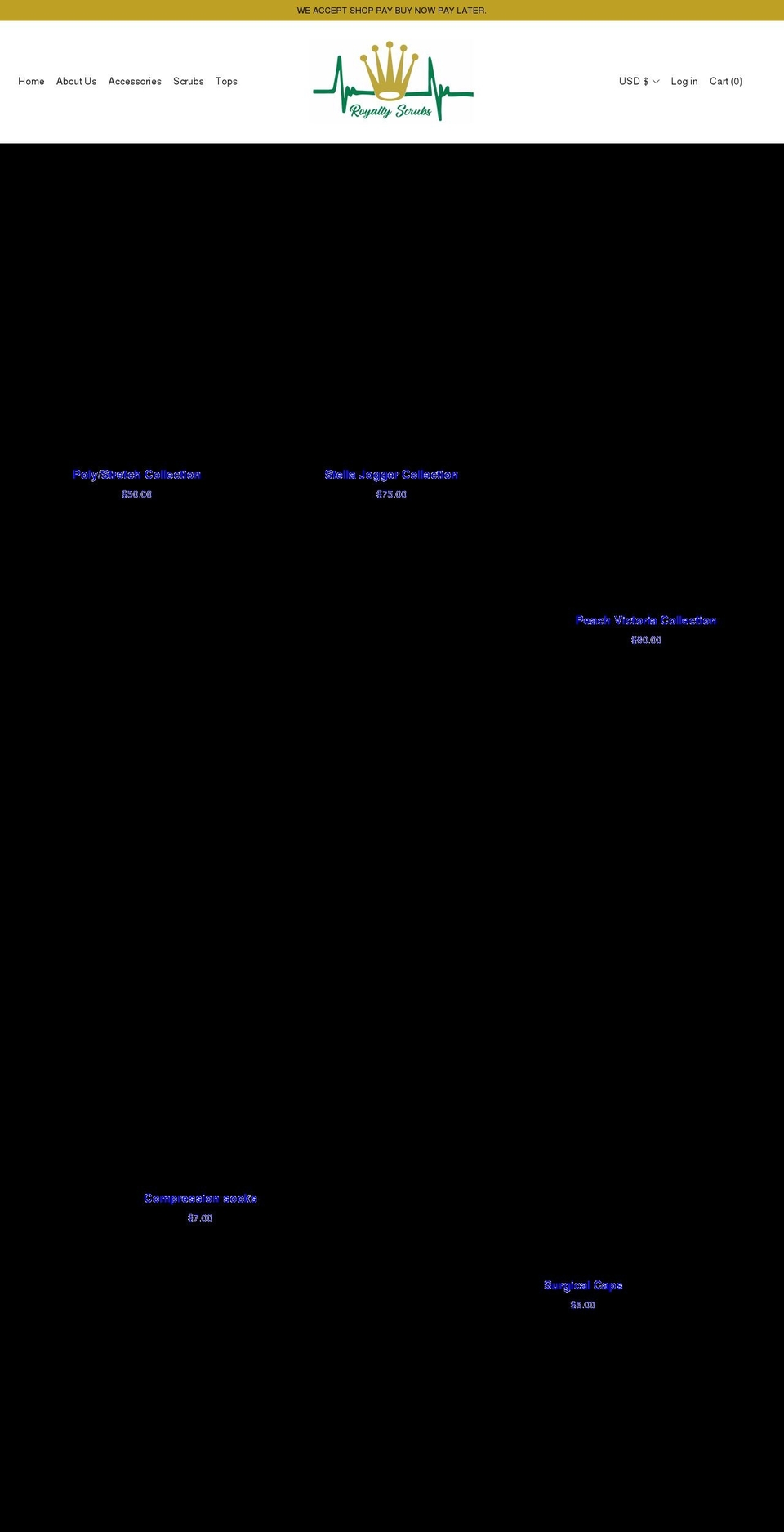 royaltyscrubco.com shopify website screenshot