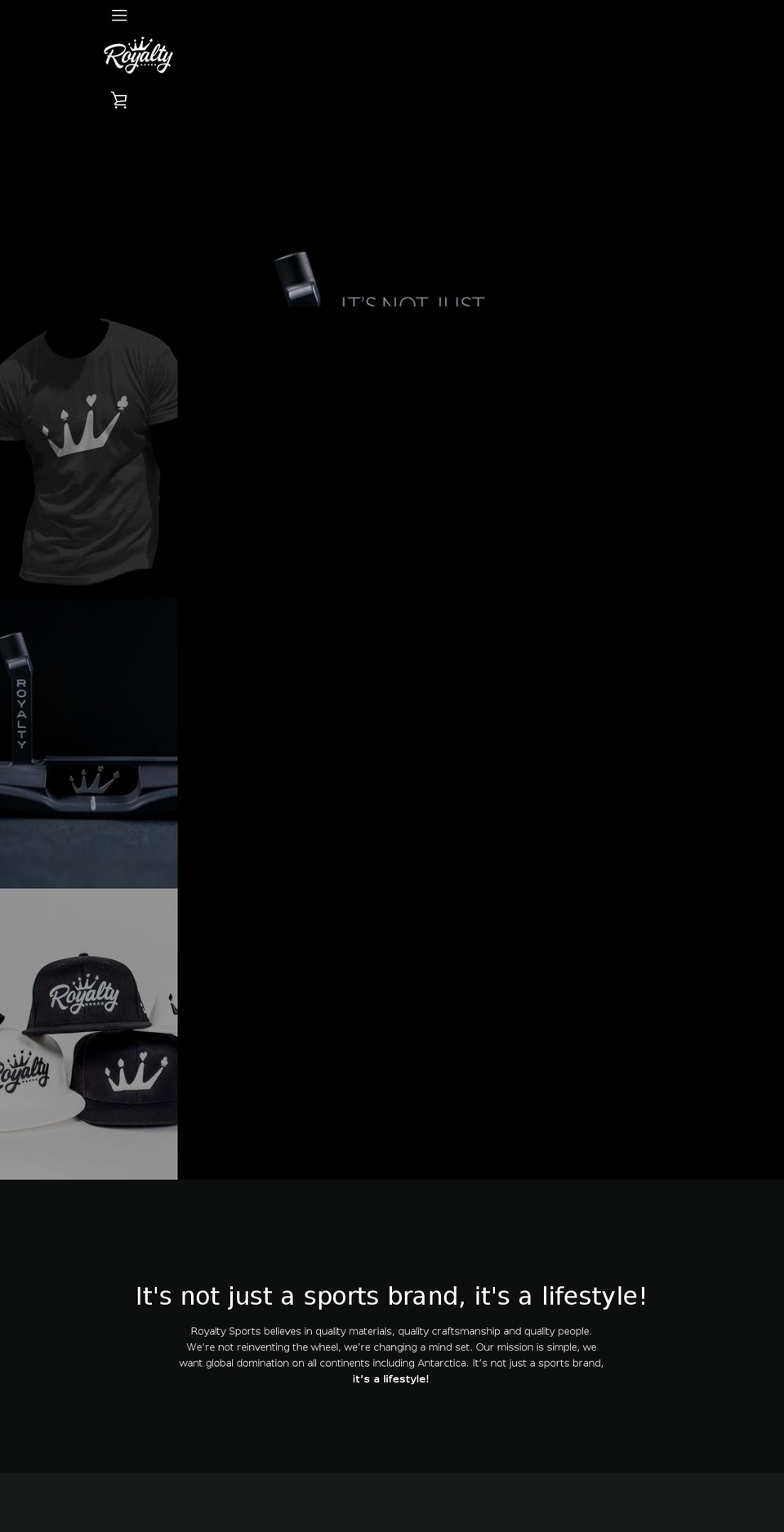 royaltysports.com — Shopify storefront screenshot