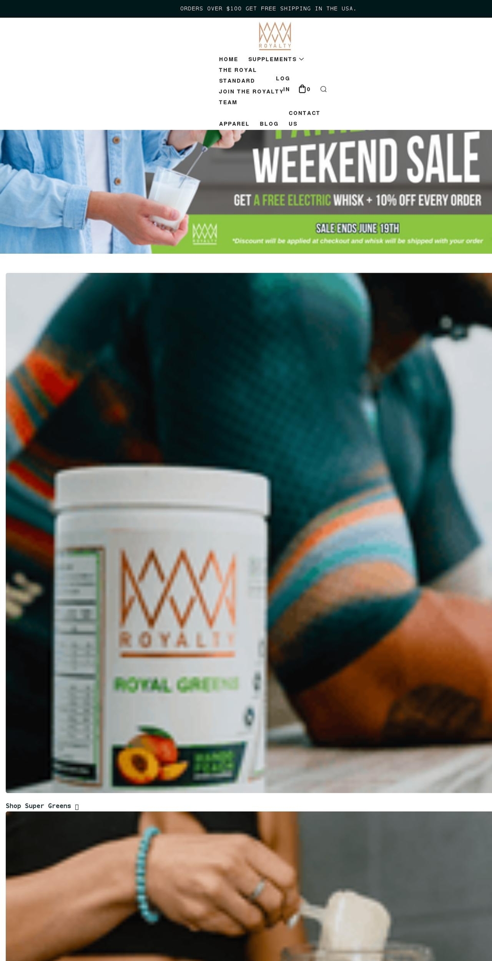 royaltysupps.com shopify website screenshot