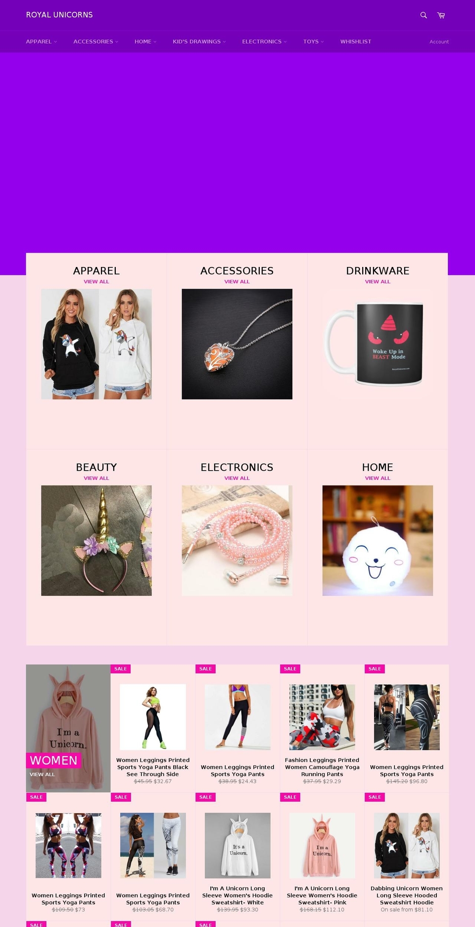 royalunicorns.com — Shopify storefront screenshot