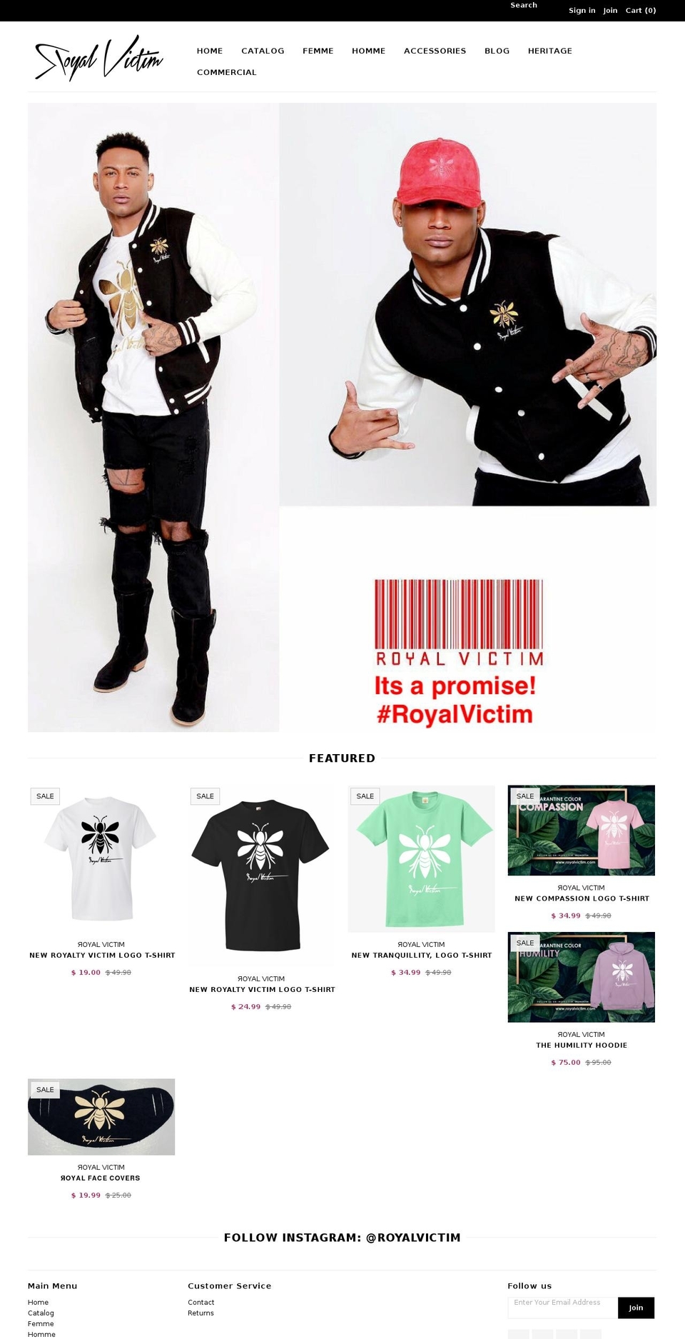 royalvictim.com shopify website screenshot