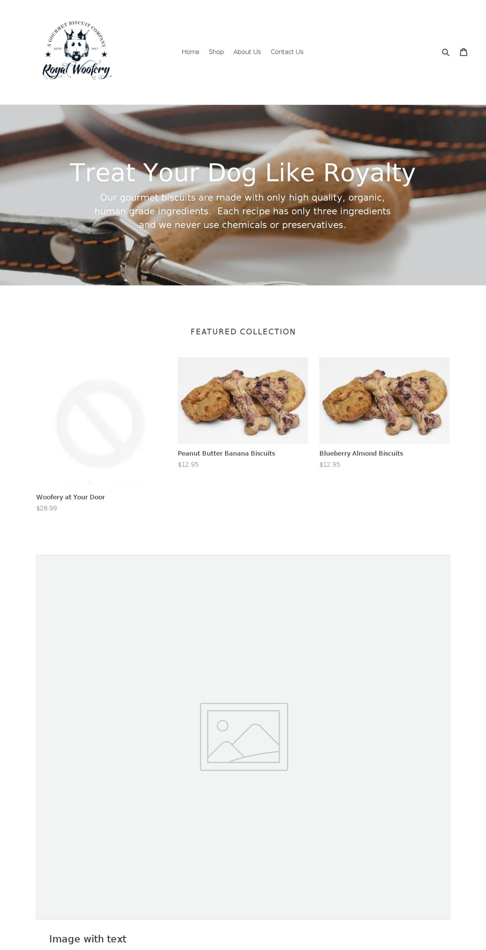royalwoofery.com — Shopify storefront screenshot