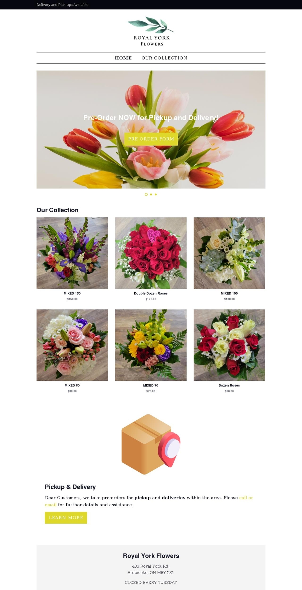 royalyorkflowers.com shopify website screenshot