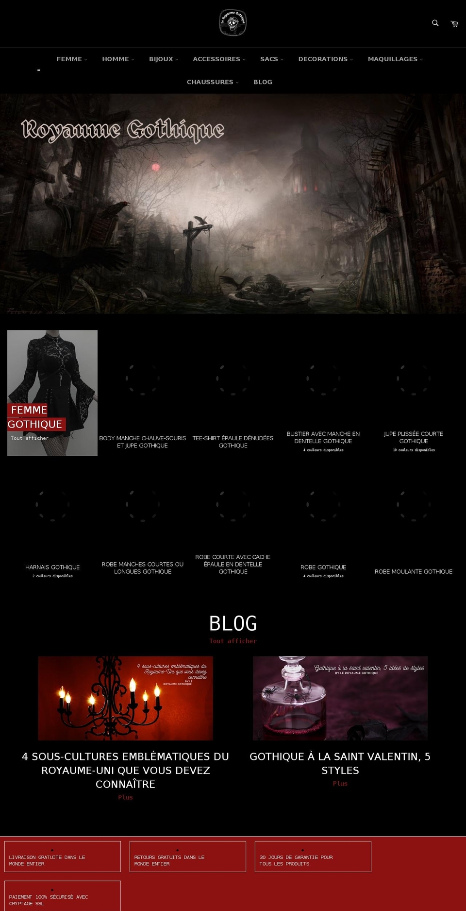 royaumegothique.com shopify website screenshot