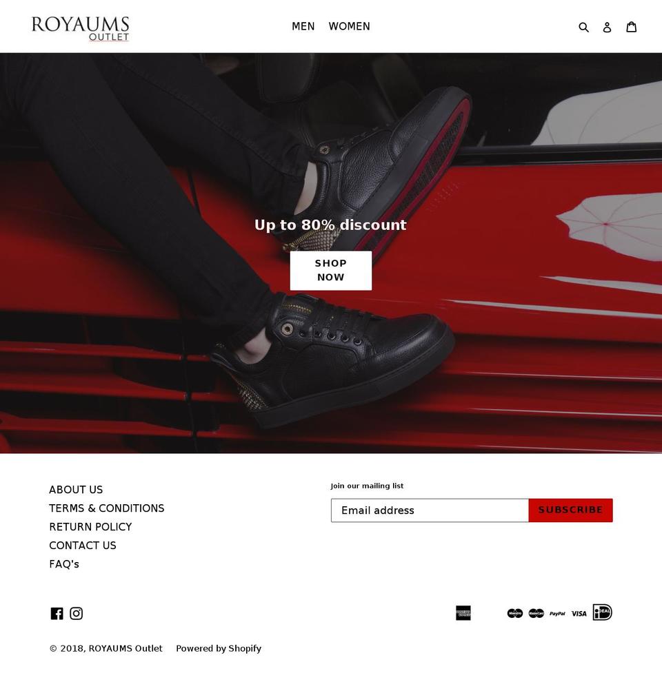 royaumsoutlet.com — Shopify storefront screenshot