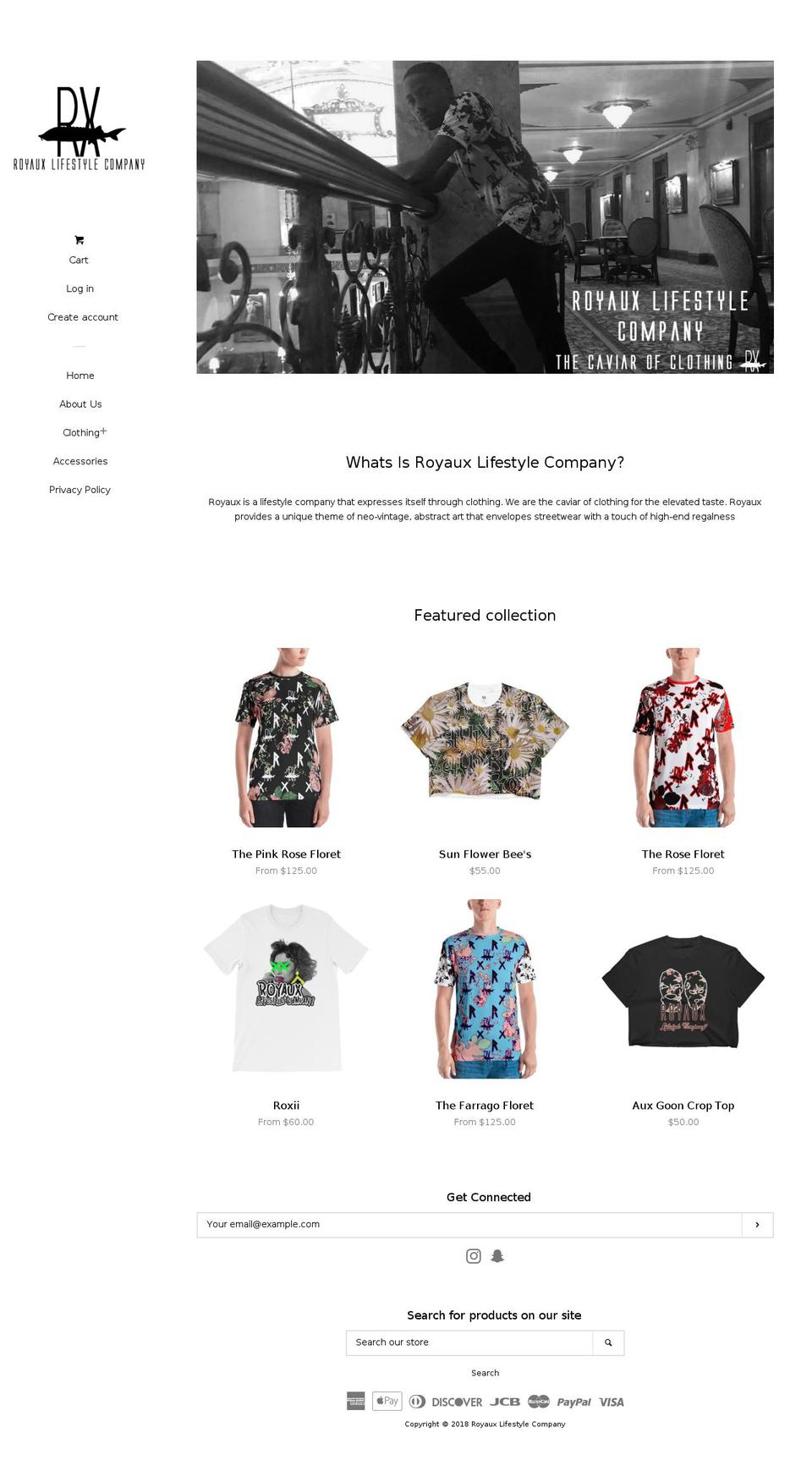 royauxclothing.com shopify website screenshot