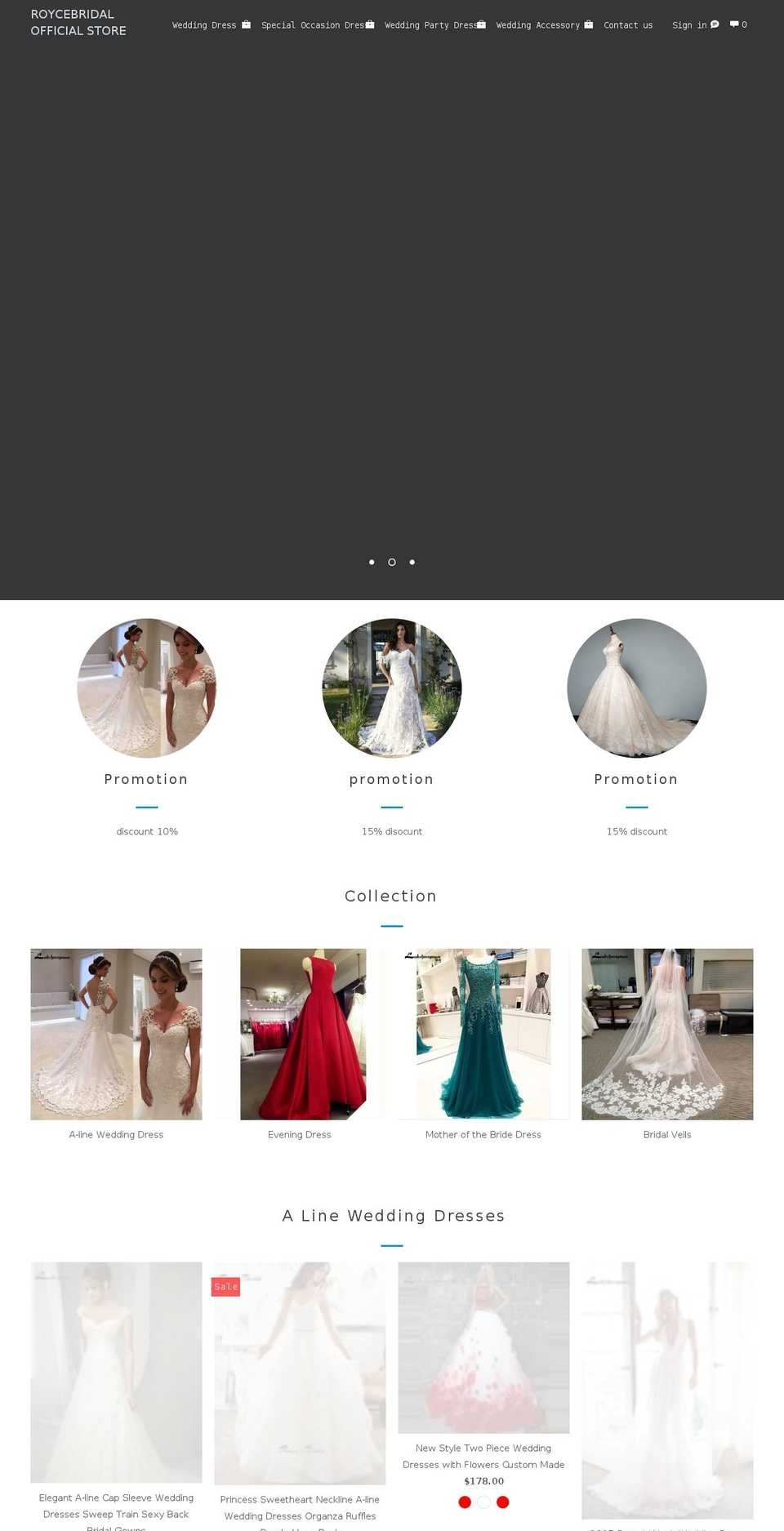roycebridal.com — Shopify storefront screenshot